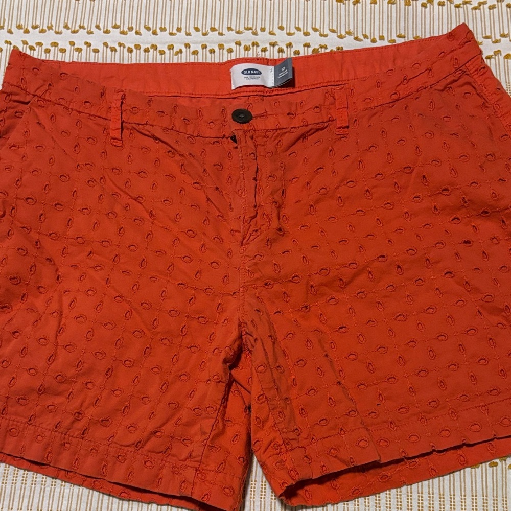 Old Navy Coral Orange Eyelet Shorts